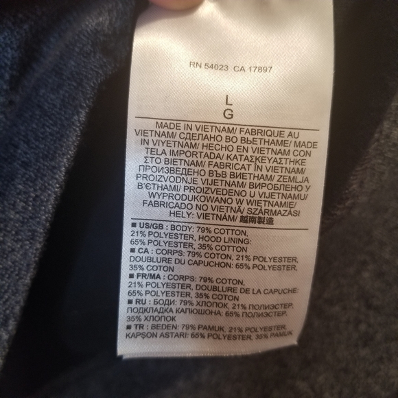 Banana Republic Men's Navy Hoodie Sweater Size LG - Picture 4 of 9